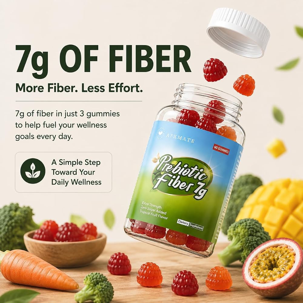AFXMATE Fiber Supplement Gummies for Digestive Wellness - 120 Gummies - image 5