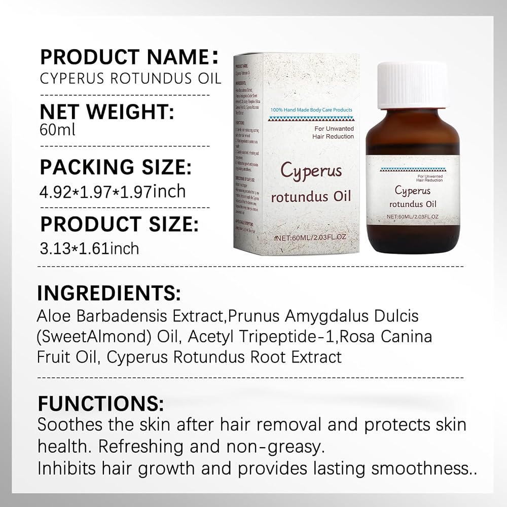 HXCBEC Cyperus Rotundus Oil Hair Removal - 60 mL - image 3