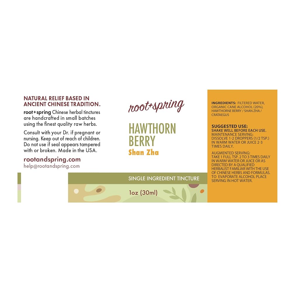 root + spring Hawthorn Berry Shan Zha Herbal Tincture - 1 Fl Oz - image 2
