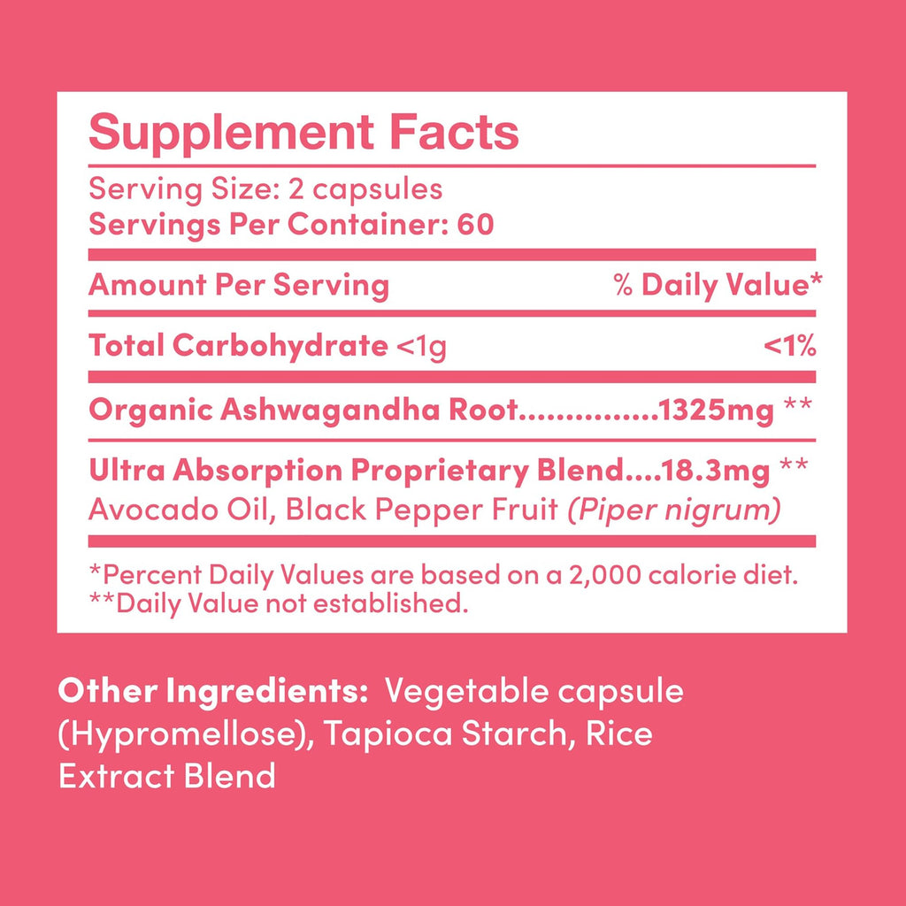 Further Food Organic Ashwagandha Root Capsules 1325 mg - 120 Capsules - image 2