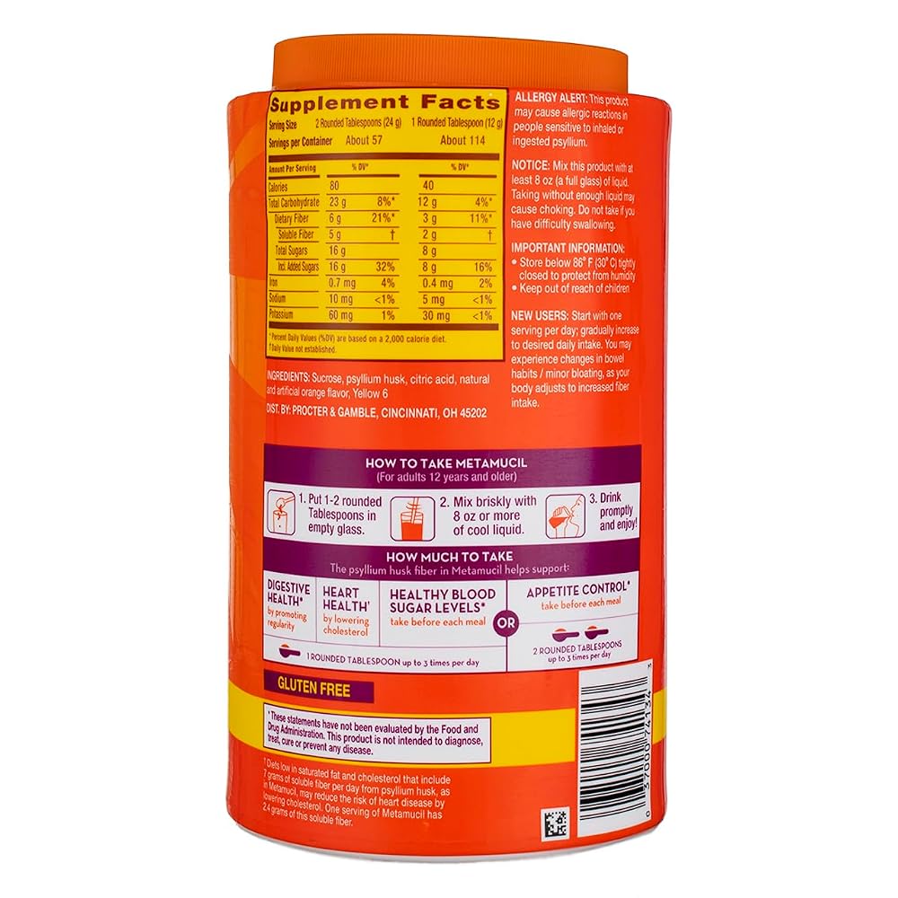 Procter and Gamble Metamucil Orange Smooth Fiber Powder - 48 oz - image 2