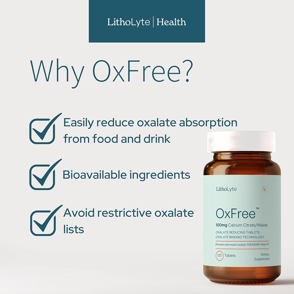 LithoLyte OxFree Kidney Health Support Tablets - 120 Tablets - image 6