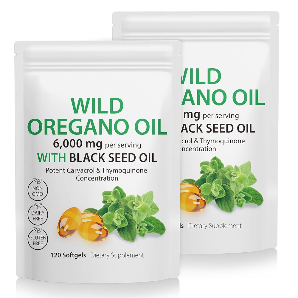 Daiasns Oregano Oil Capsules with Black Seed Oil - 240 Softgels