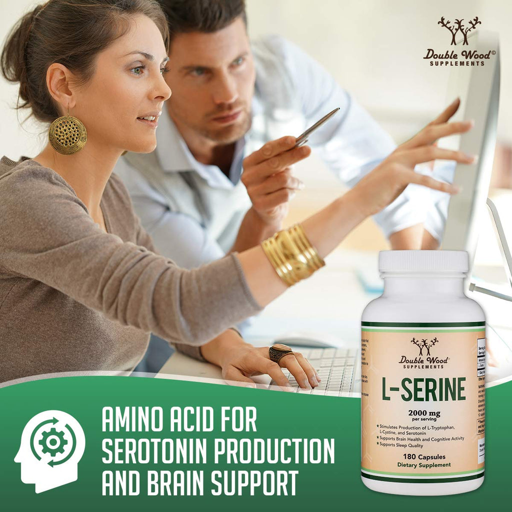 Double Wood Supplements L-Serine 2,000mg Memory & Clarity Support - 180 Capsules - image 6