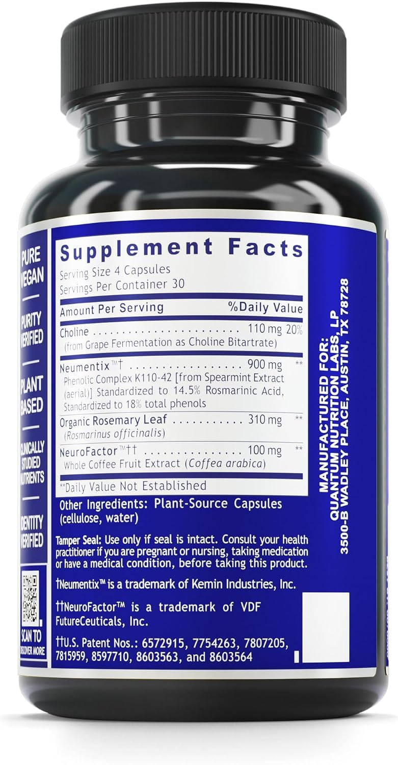 Quantum Nutrition Labs Brain Prodigy Memory Support - 120 Vegetarian Capsules - image 2