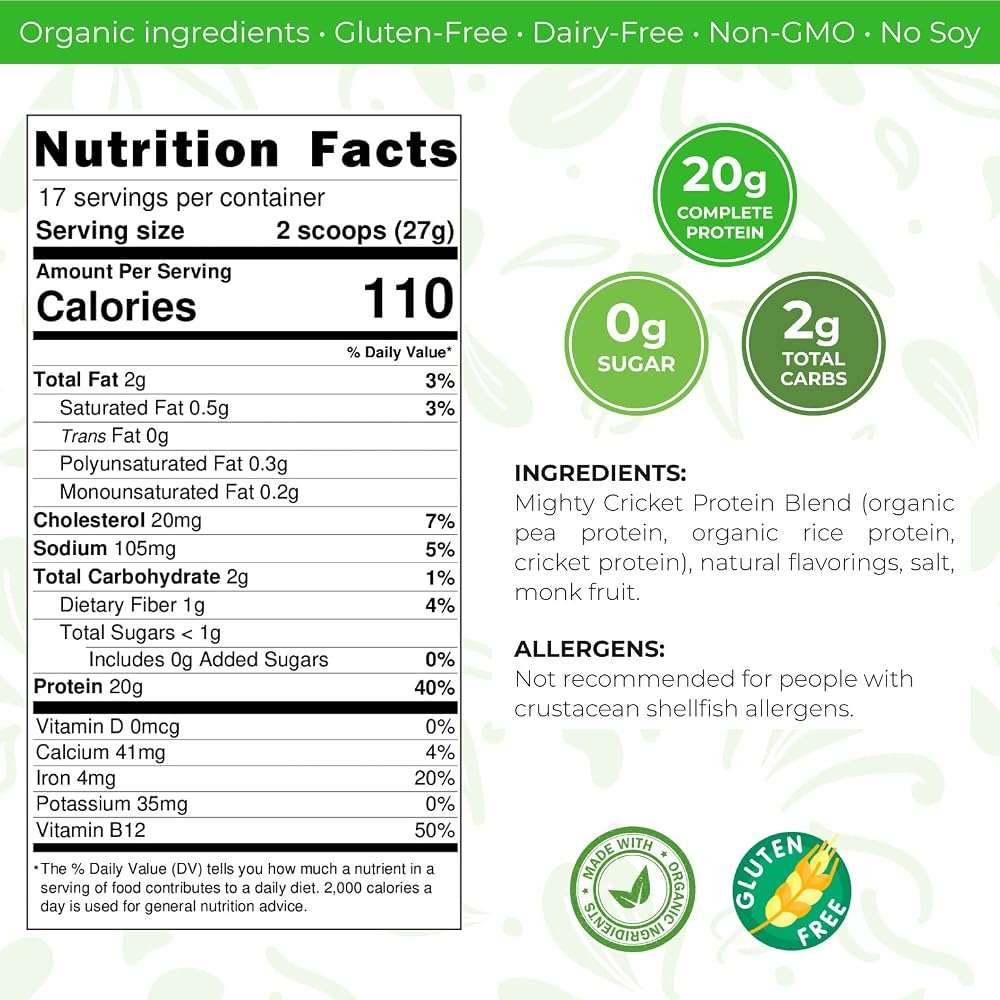 Mighty Cricket Protein Powder 20g Clean Prebiotic Protein - image 6