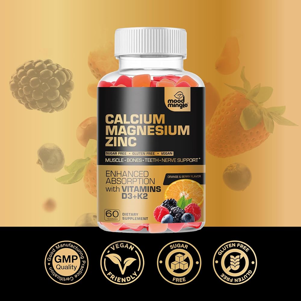 Mood Mingle Calcium Magnesium Zinc Gummies - 60 Count - image 5