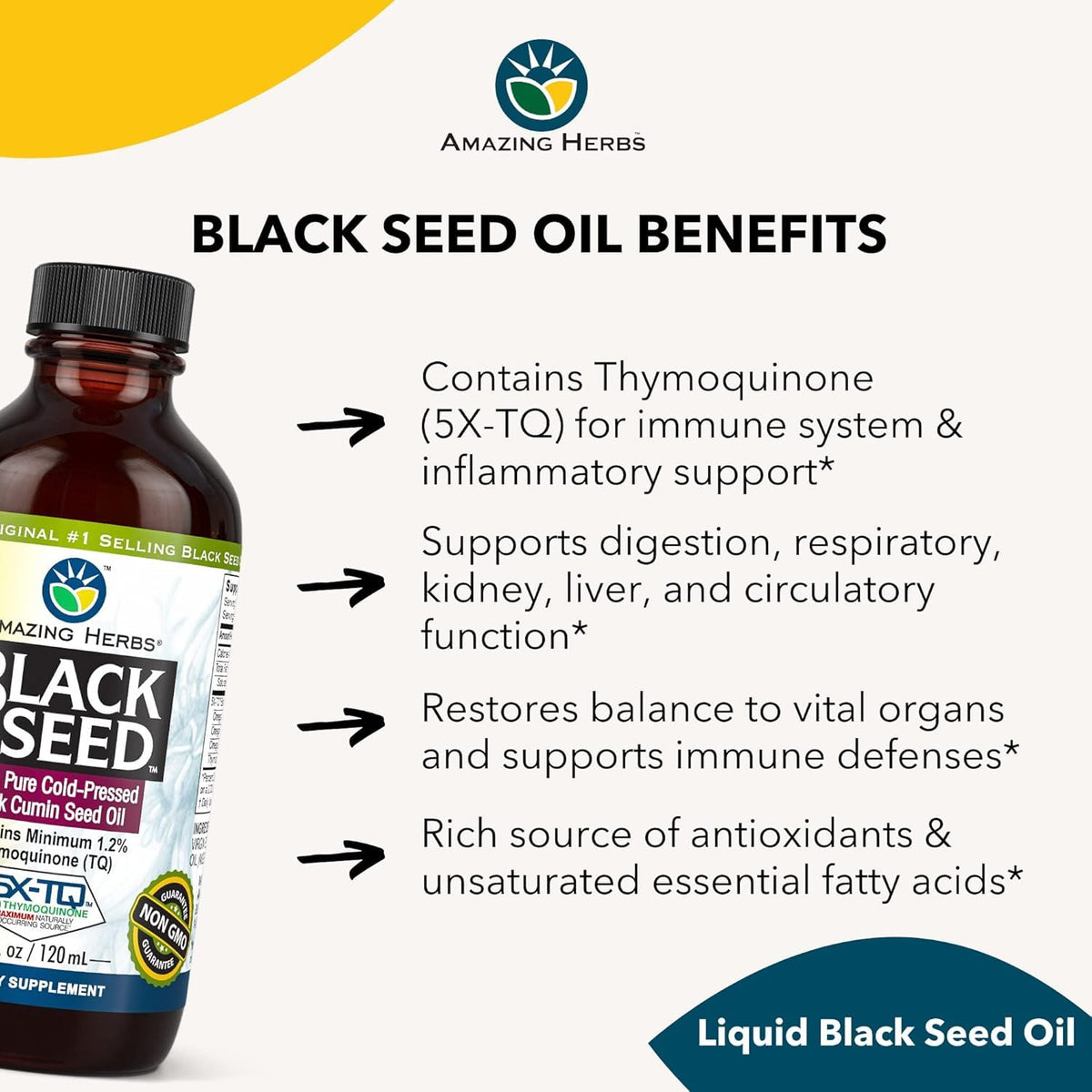 Amazing Herbs Premium Black Seed Oil - Gluten Free
