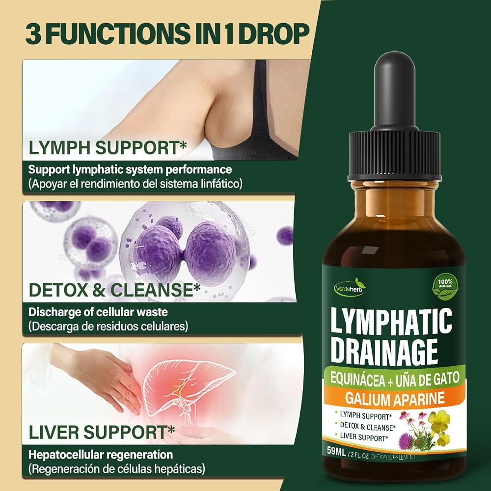 Verdeherb Lymphatic Drainage Drops with Echinacea - 2 Fl Oz - image 2