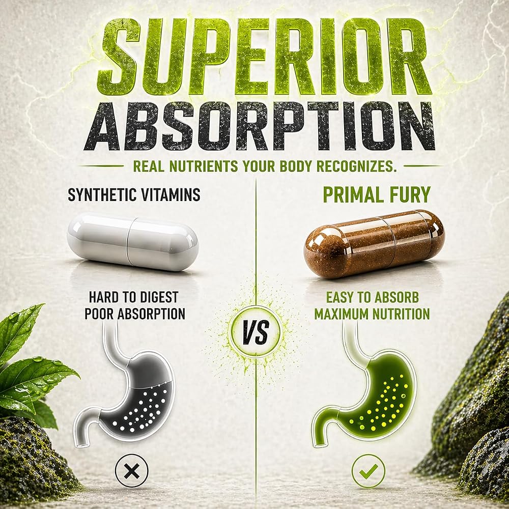 PRIMAL FURY Grass Fed Beef Organ Supplement for Men
