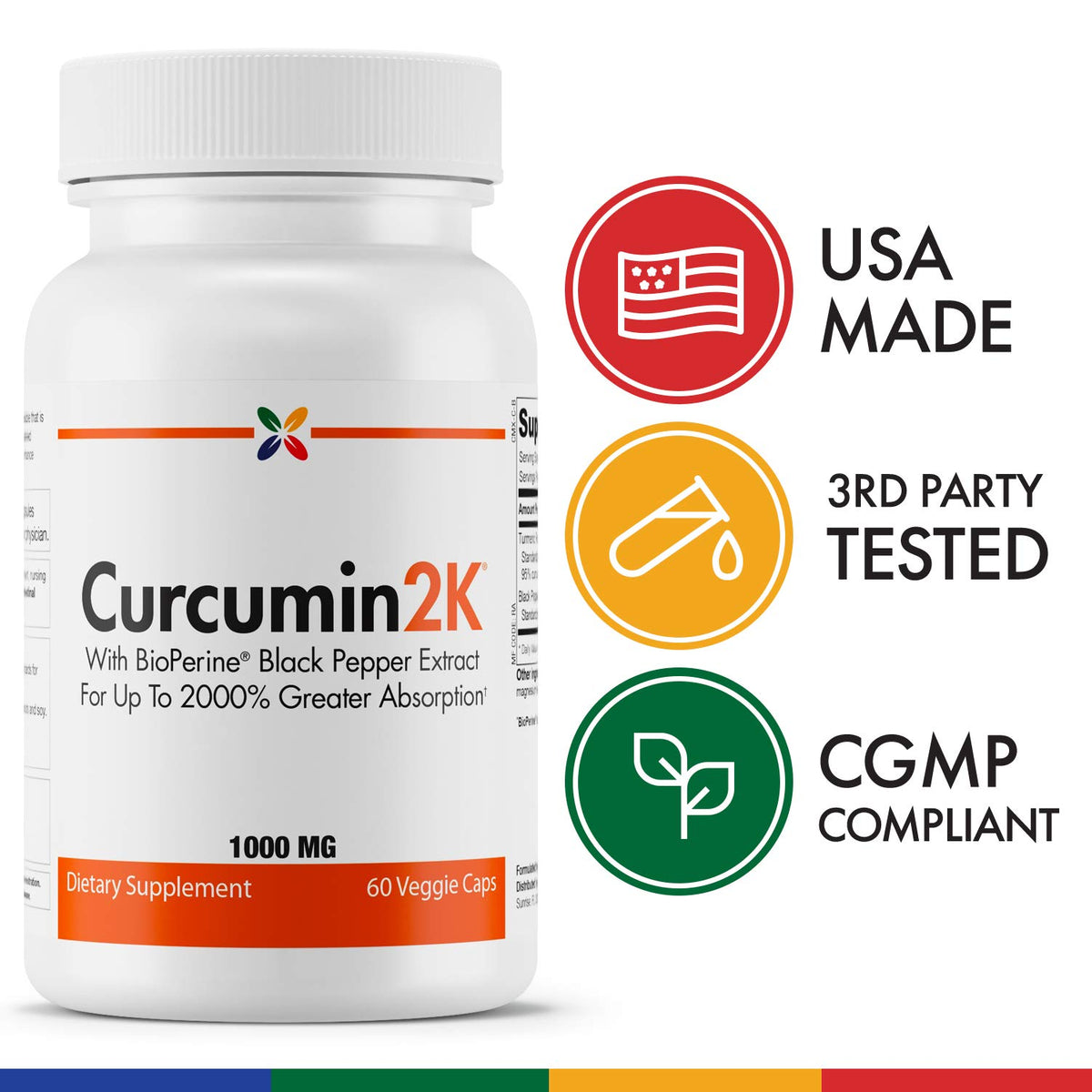 Stop Aging Now Curcumin2K Formula with Bioperine - 180 Vegetarian Capsules - image 4