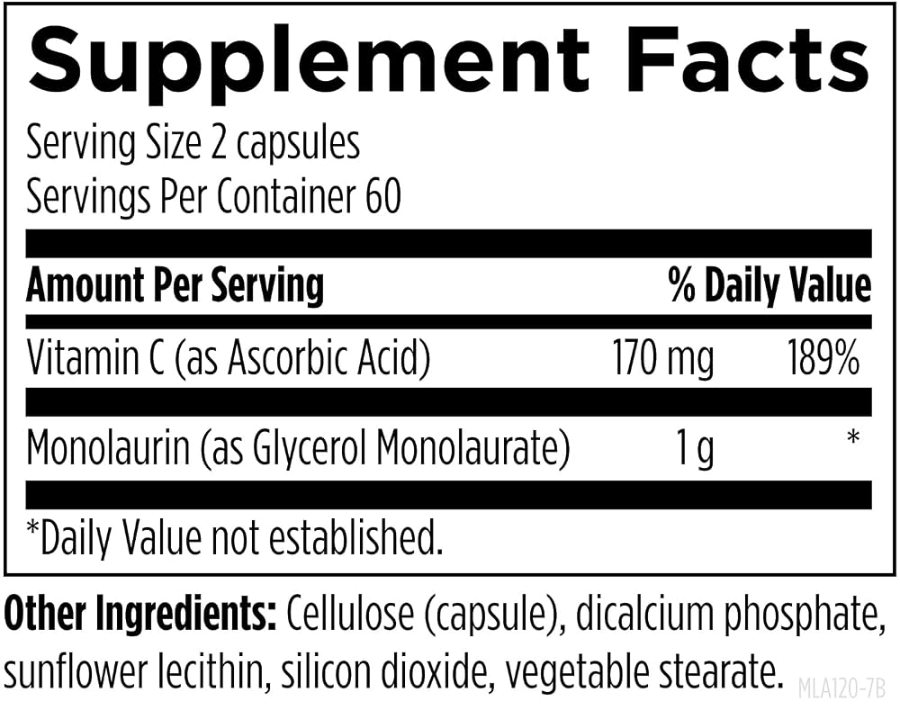 Designs for Health Monolaurin-Avail 1000mg - 120 Capsules - image 3