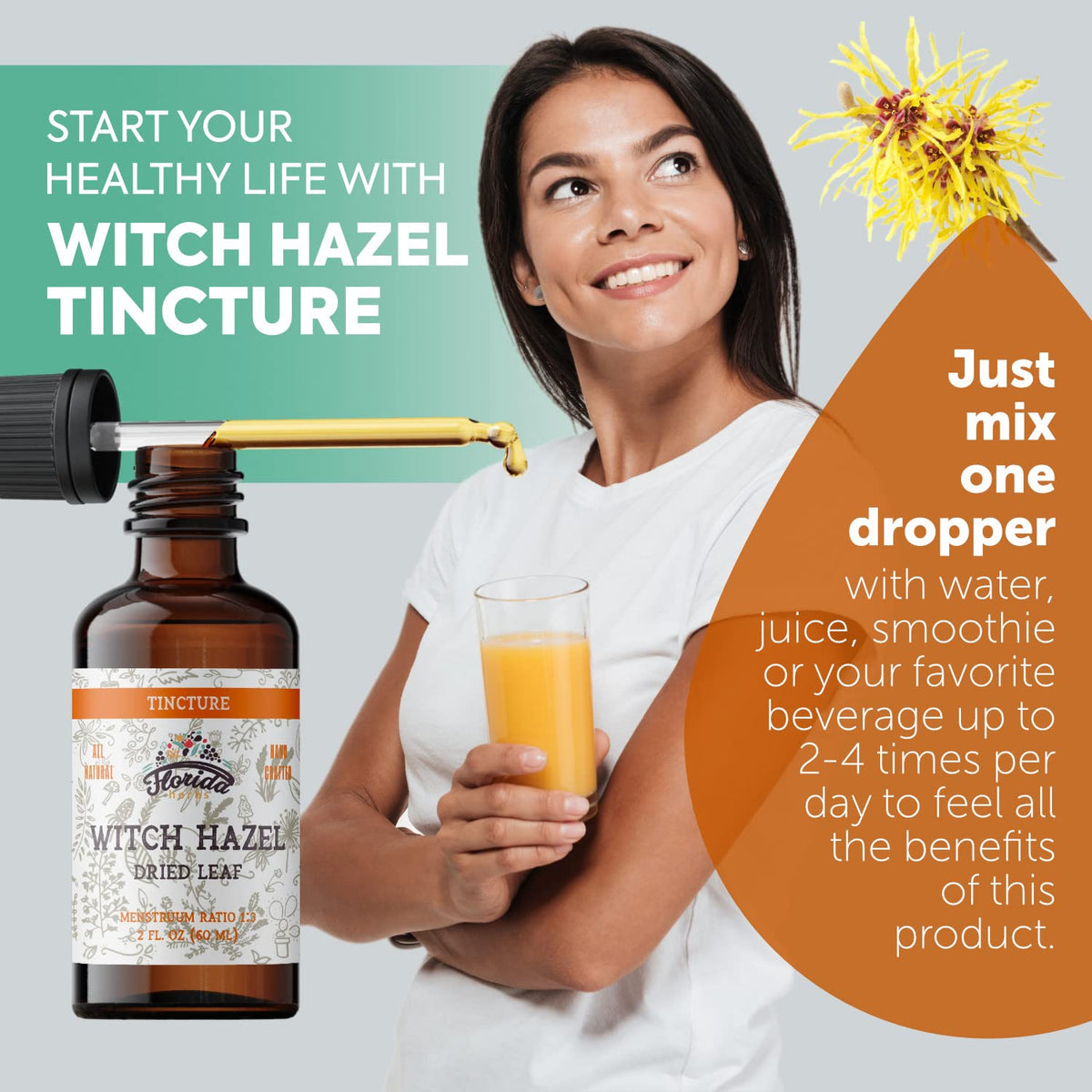Florida Herbs Witch Hazel Leaf Tincture Extract - 2 x 2 oz - image 4