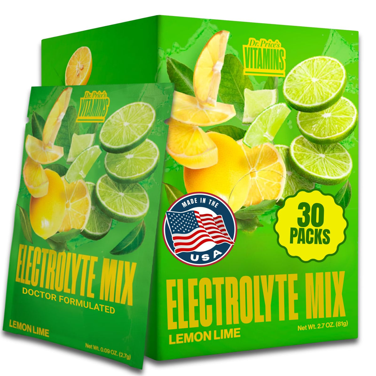 Dr. Price's Electrolytes Powder Lemon Lime - 30 Packets