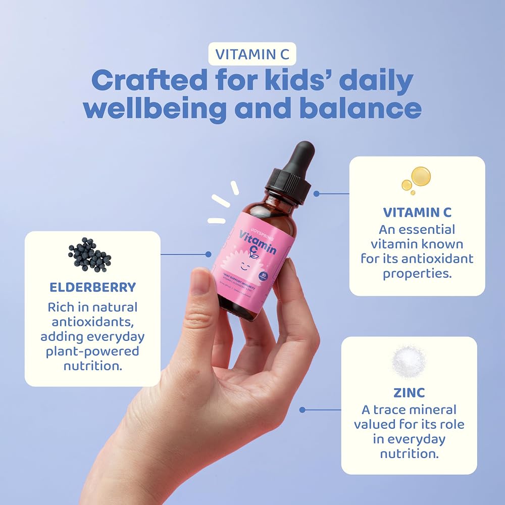 JoySpring Vitamin C and Zinc for Kids, Elderberry Liquid Supplement - image 6