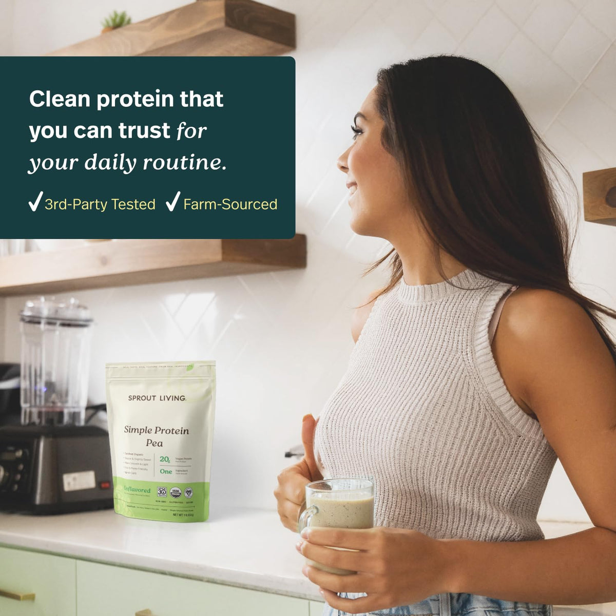 Sprout Living Organic Pea Protein Powder Unflavored - 1 Pound - image 6