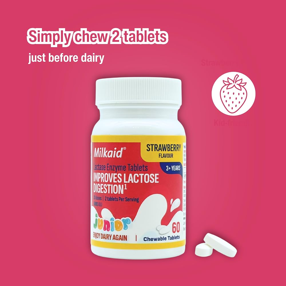 Milkaid Junior Lactase Enzyme Chewable Tablets - 60 Count - image 4