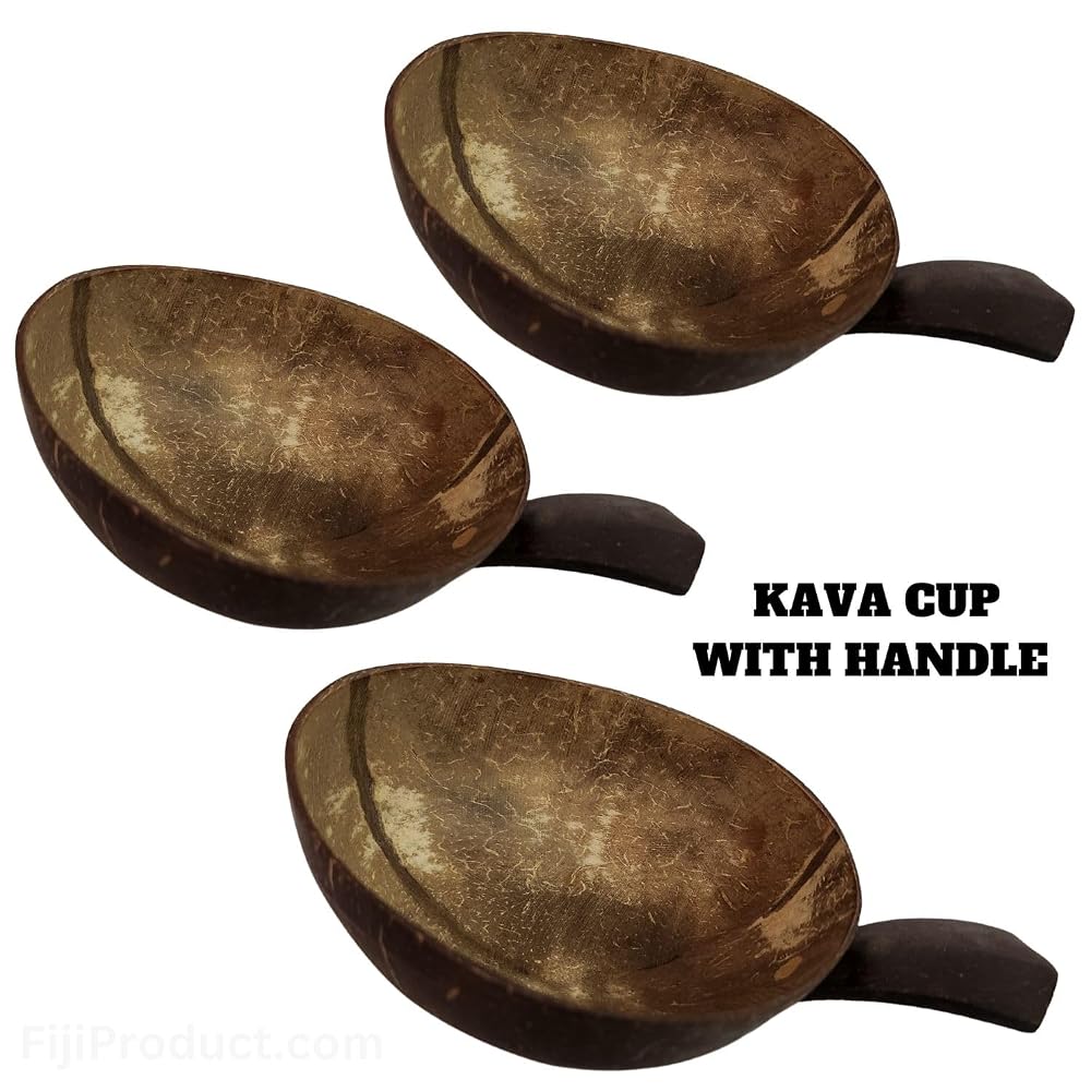 FIJIAN MADE Authentic Kava Drinking Cup Natural Coconut Shell - 3 Count - image 2