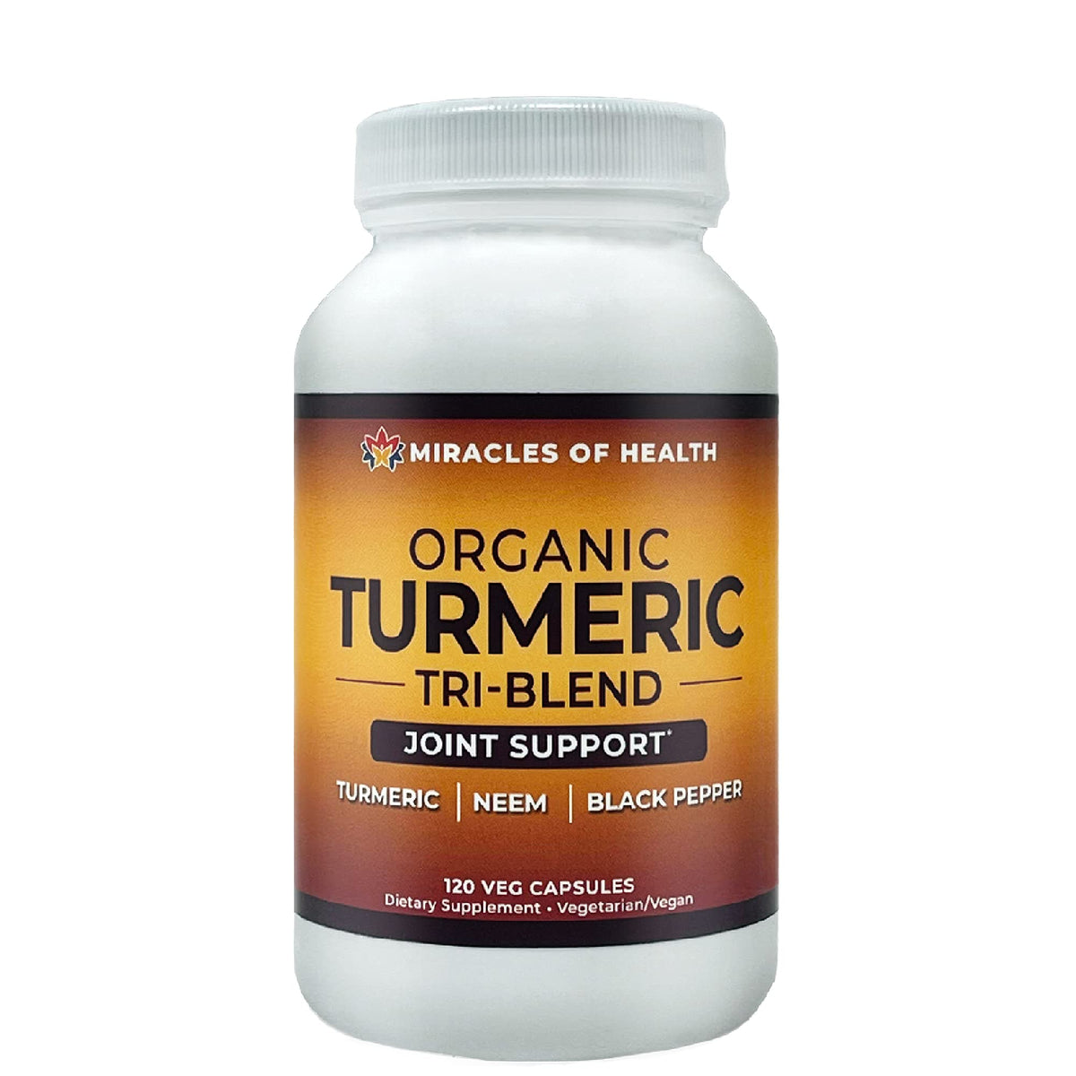 Miracles of Health Turmeric Tri-Blend Immune Support - 120 Vegetarian Capsules