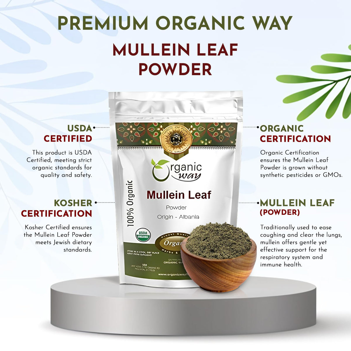 Organic Way Mullein Leaf Powder - 8 Ounce - image 4