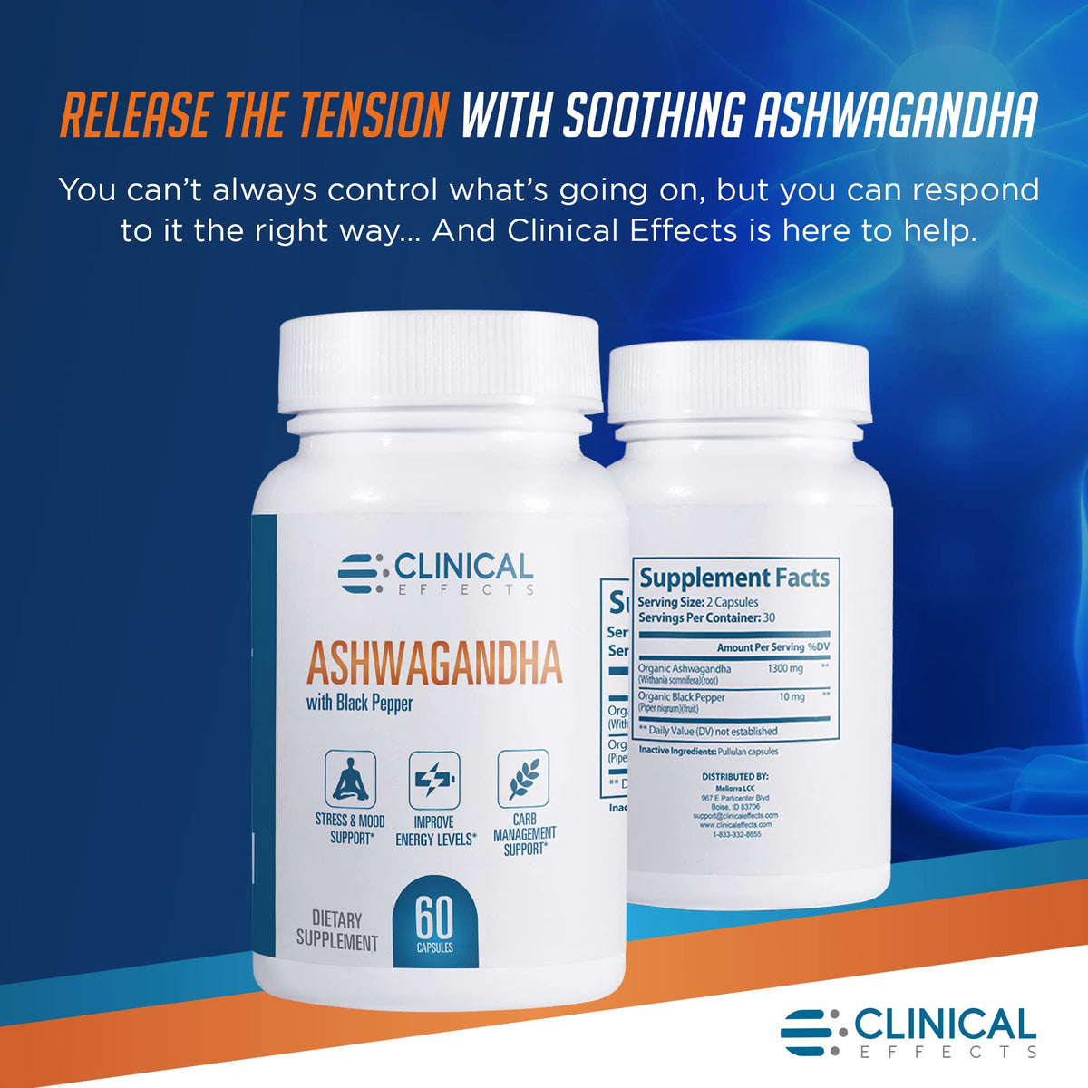 Clinical Effects Ashwagandha with Black Pepper - 180 Capsules - image 3