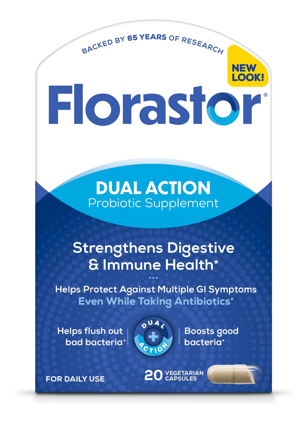 Florastor Probiotic Saccharomyces boulardii for Digestive Health - 20 Capsules