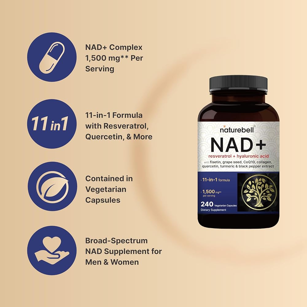 NatureBell NAD+ 11-in-1 Complex 1,500 mg - 240 Vegetarian Capsules - image 3