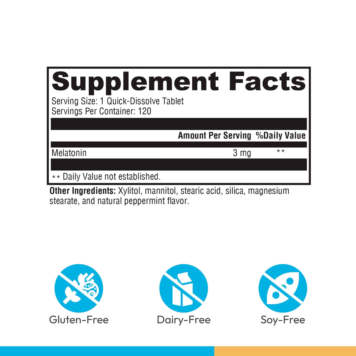 XYMOGEN Melatonin Peppermint Flavour Sleep Support - 120 Tablets - image 2