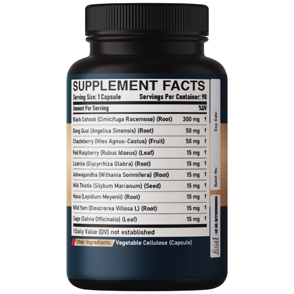 DEDICAD 12in1 Black Cohosh for Menopause Support Supplement