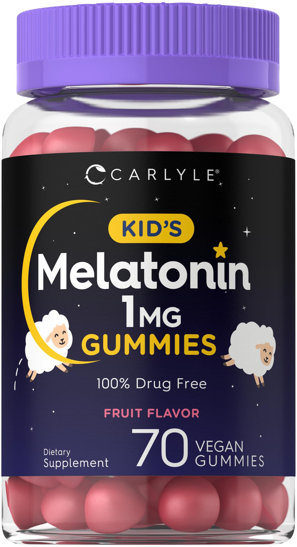 Carlyle Kids Melatonin Gummies 1 mg - 70 Count