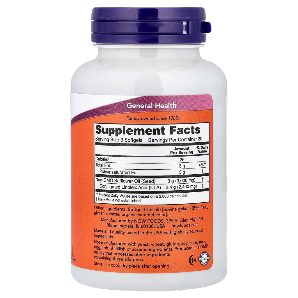 NOW Foods CLA 800 mg - 90 Softgels - image 2