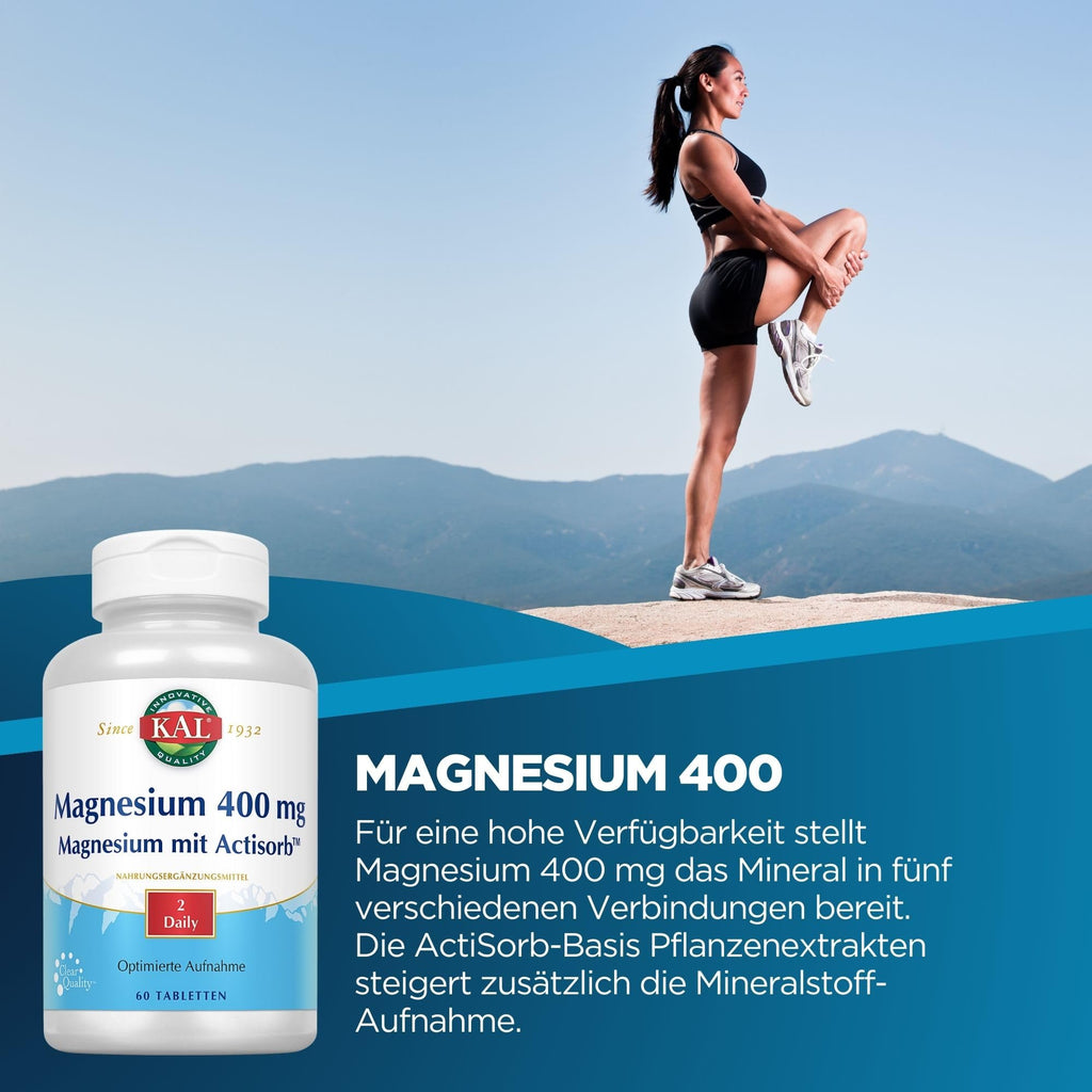 KAL Magnesium 400 mg Tablets with Actisorb - 60 Tablets - image 2