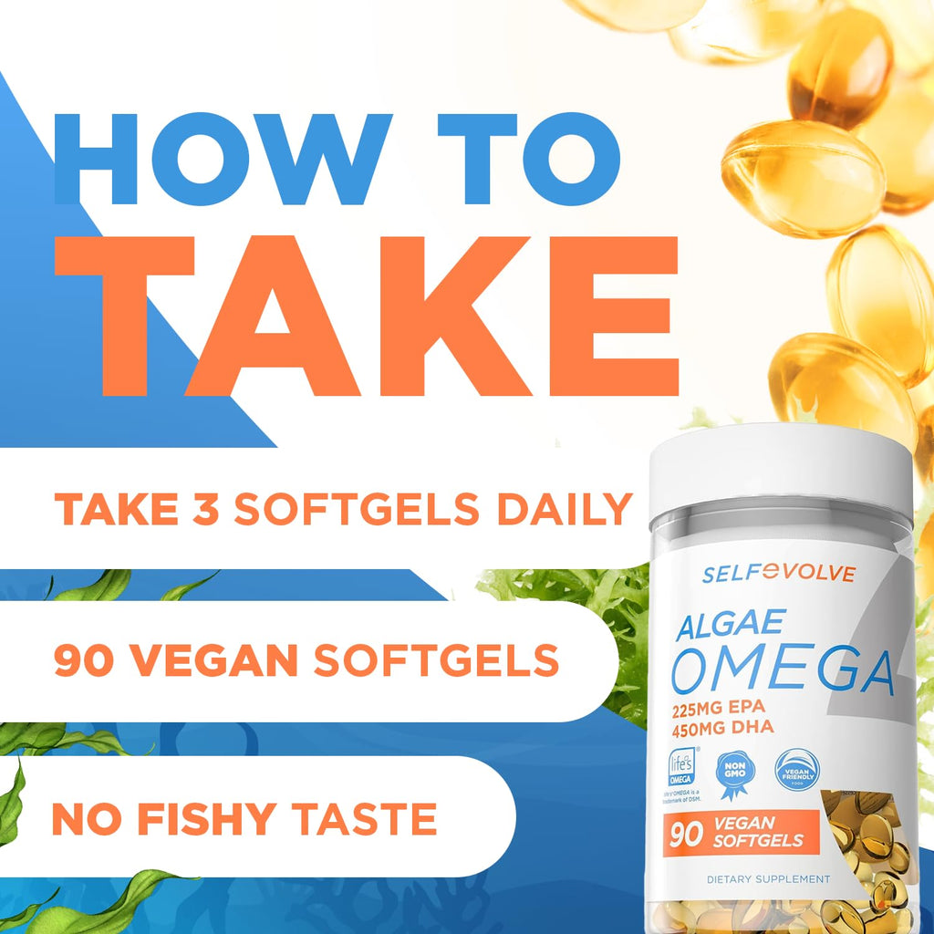 selfevolve Algae Omega 3 1500mg Vegan Softgels - 90 Count - image 5
