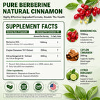 NEOGLI Berberine Supplement 1500mg with Ceylon Cinnamon - 180 Capsules - image 3