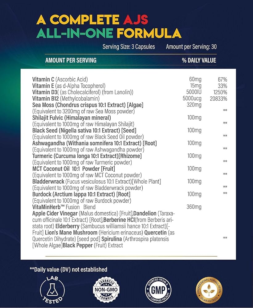 AJS Sea Moss Capsules 3200mg