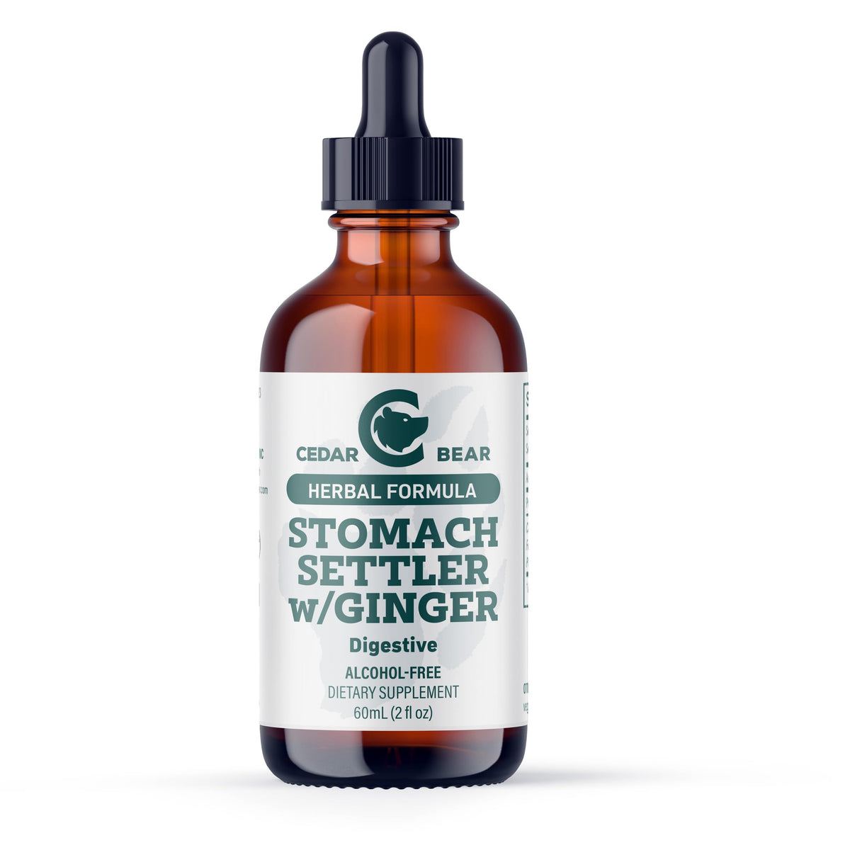 Cedar Bear Stomach Settler with Ginger Liquid Herbal Supplement - 2 Fl Oz
