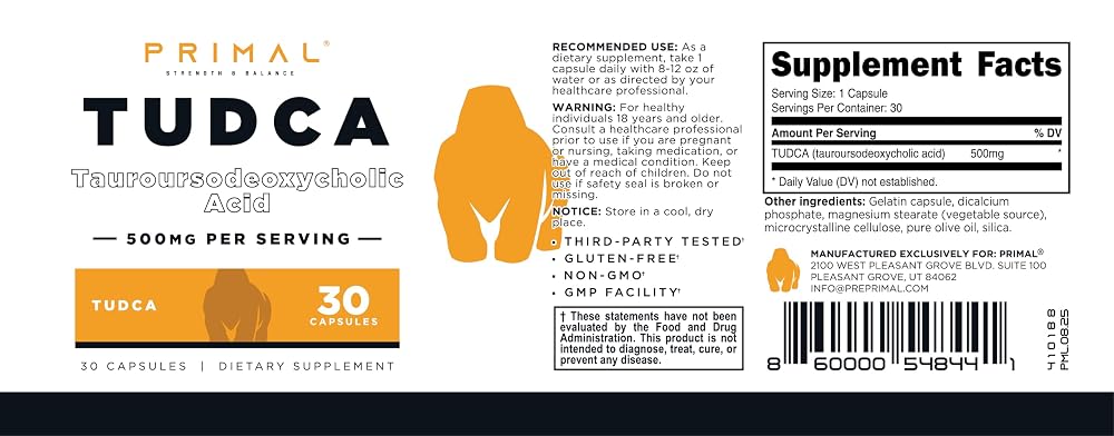 Primal Tudca 500mg - 30 Capsules - image 5
