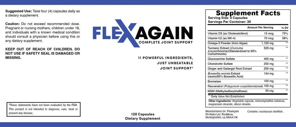 FlexAgain Joint Support - 120 Capsules - image 2