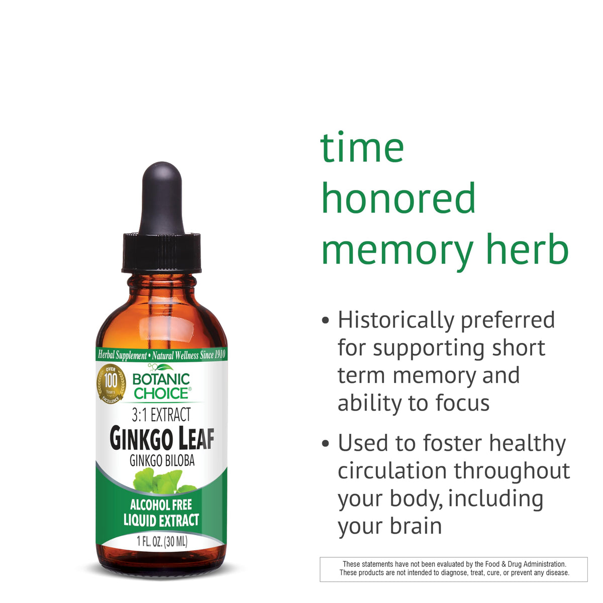 Botanic Choice Ginkgo Biloba Leaf Liquid Extract Alcohol Free - 1 fl oz - image 3