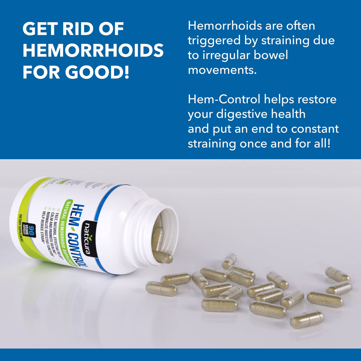 Naticura Hem-Control Hemorrhoid Relief Capsules - 90 Count - image 3