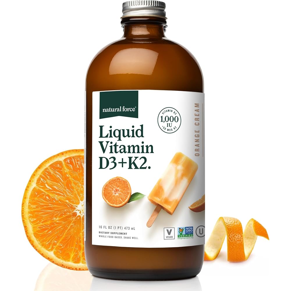 Natural Force Pure Vitamin D Liquid D3 & K2 - 16 fl oz