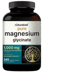 NatureBell Pure Magnesium Glycinate 1000mg - 240 Vegetarian Capsules