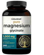 NatureBell Pure Magnesium Glycinate 1000mg - 240 Vegetarian Capsules