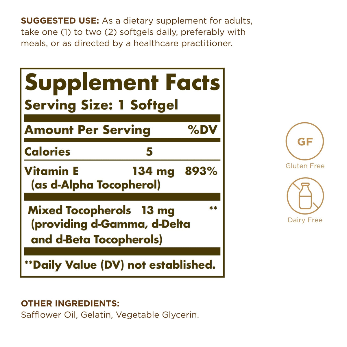 Solgar Vitamin E 200 IU Natural Antioxidant - 200 Softgels - image 2