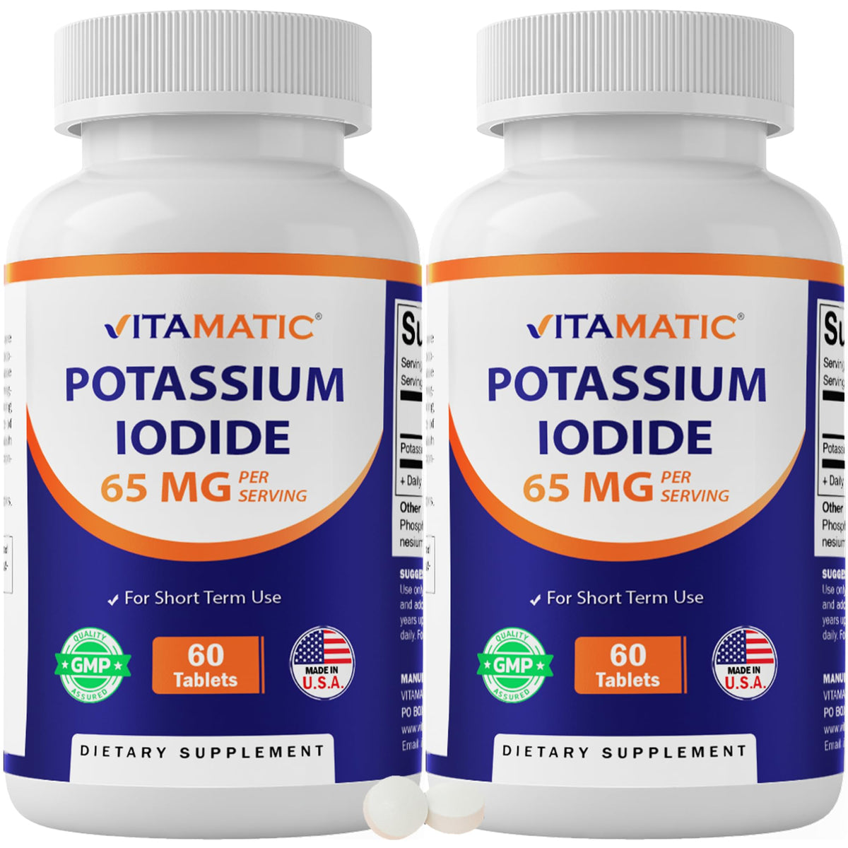 Vitamatic Potassium Iodide 65 mg per Serving - 60 Tablets - Thyroid