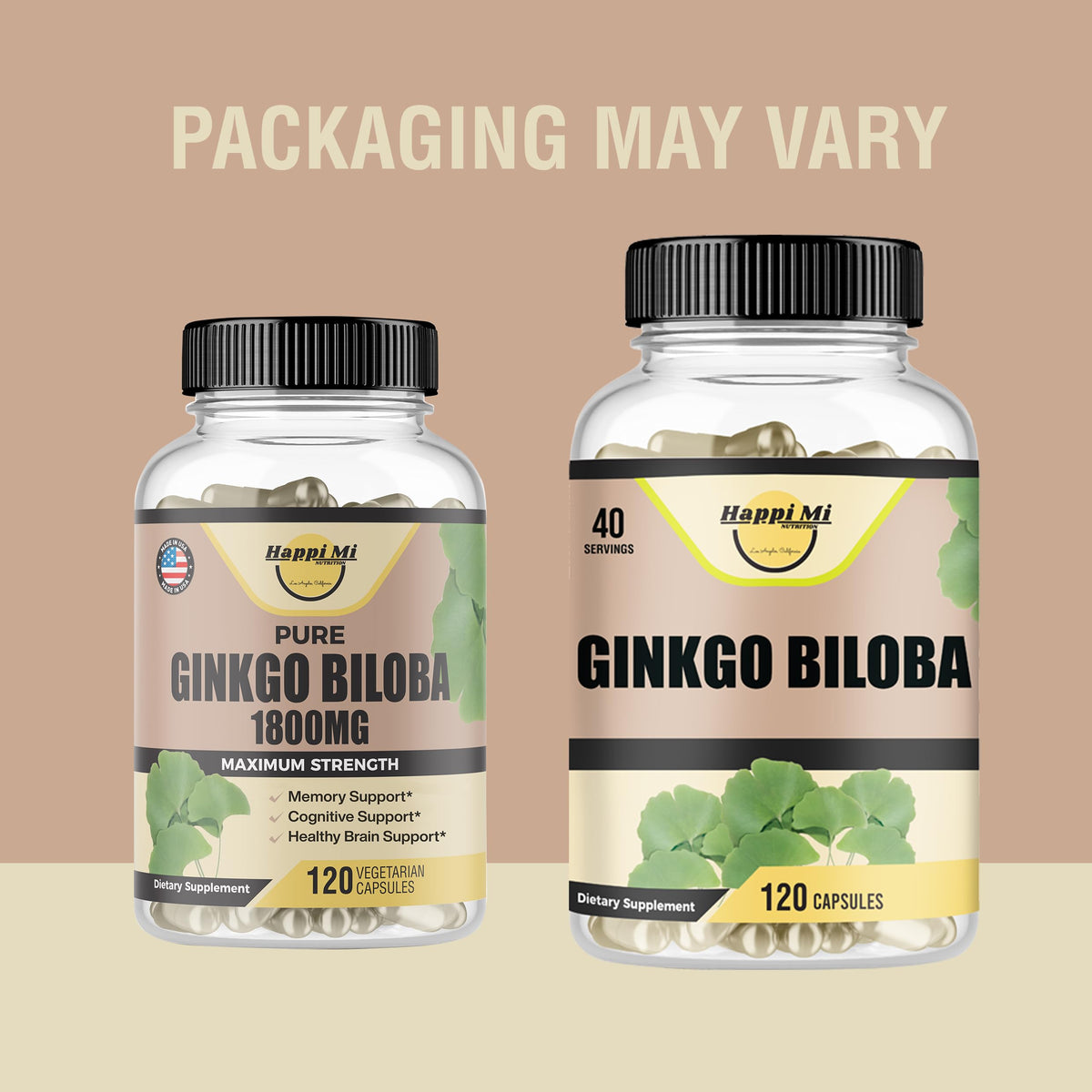 Happi Mi Nutrition Ginkgo Biloba 1800mg Memory Support - 120 Capsules - image 2