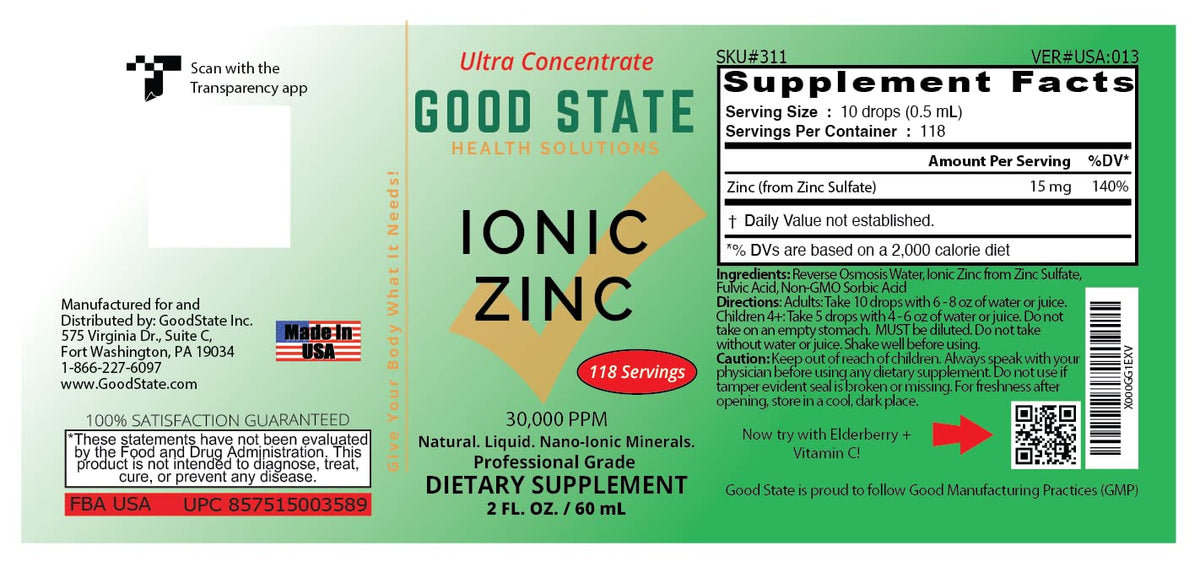 Good State Natural Ionic Zinc Liquid Concentrate - 1.6 fl oz - image 4