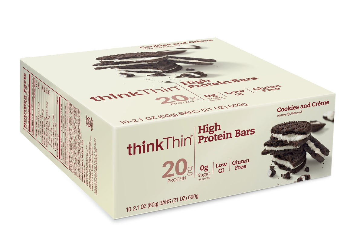 thinkThin High Protein Bars Cookies and Creme - 10 Count