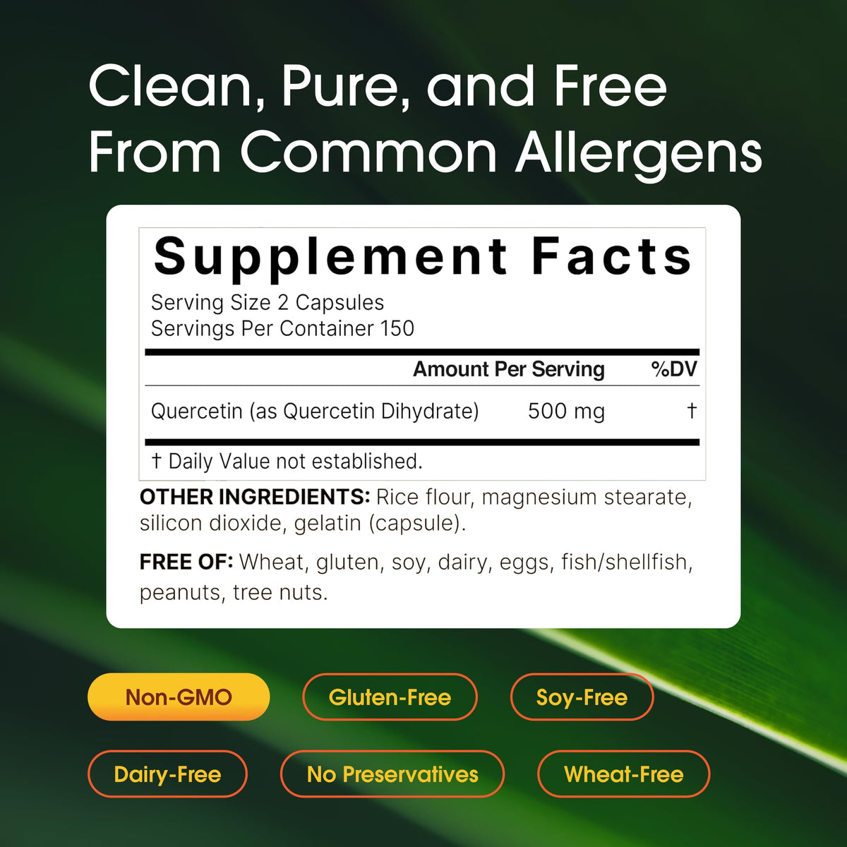 NatureBell Quercetin 500mg - 300 Capsules - image 3