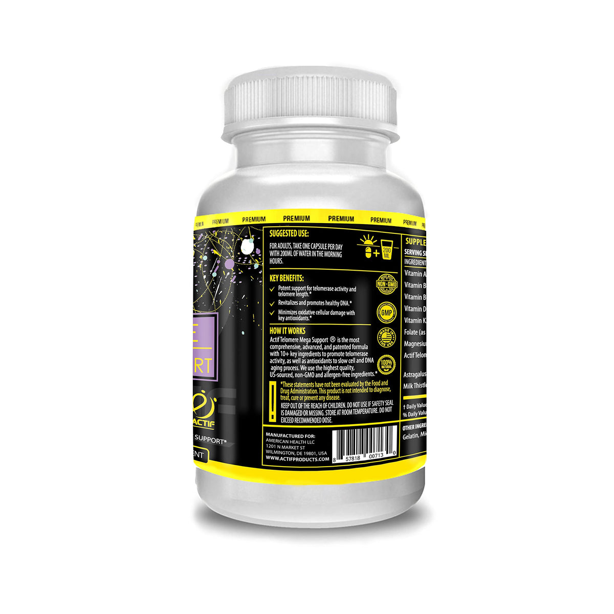ACTIF Telomere Mega Support 10-in-1 Formula - 60 Capsules - image 4